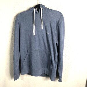 Billabong Hoodie Men L Blue Y2K Lightweight Kangaroo Pocket Organic Cotton Blend